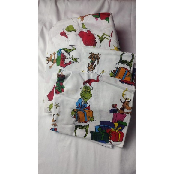 Pottery Barn ~Dr. Seuss's The Grinch & Max Organic Sheet Set Queen - Picture 3 of 6